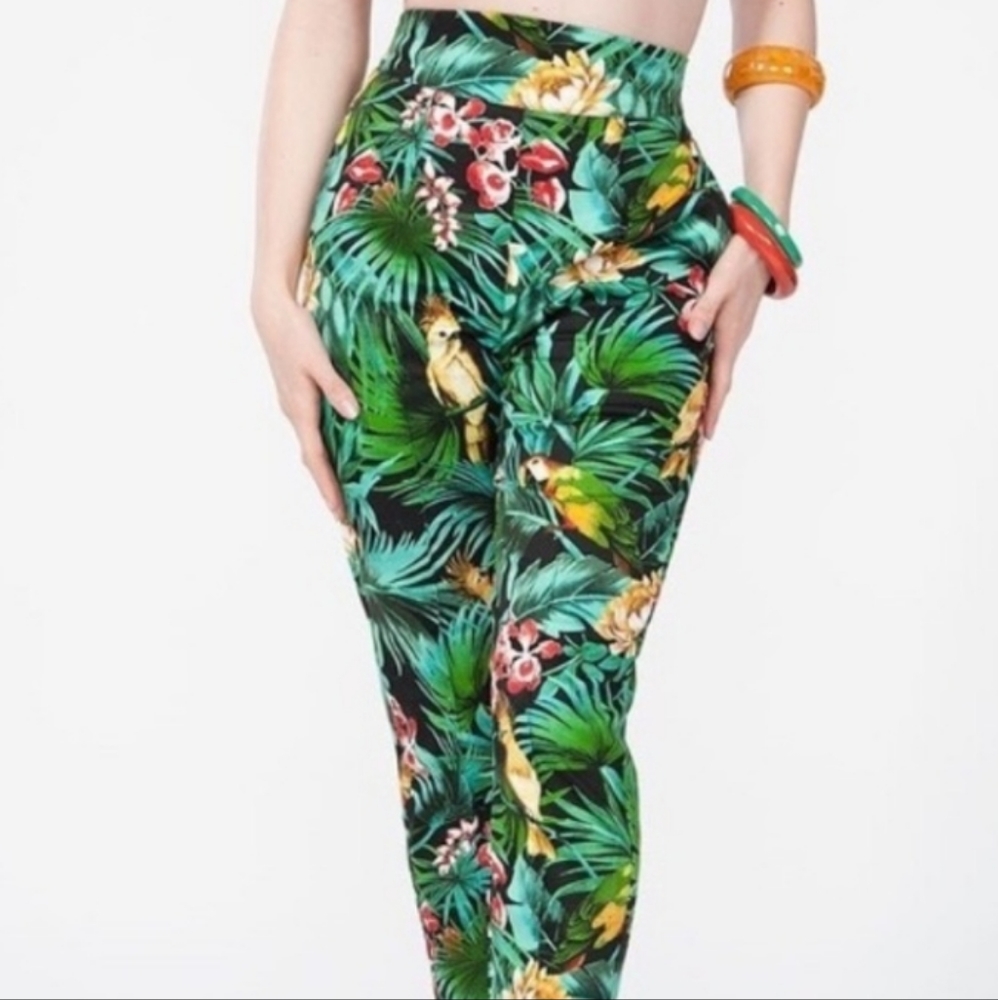 Pinup Girl Clothing Parrot Tropical High Waist Trousers 2XL